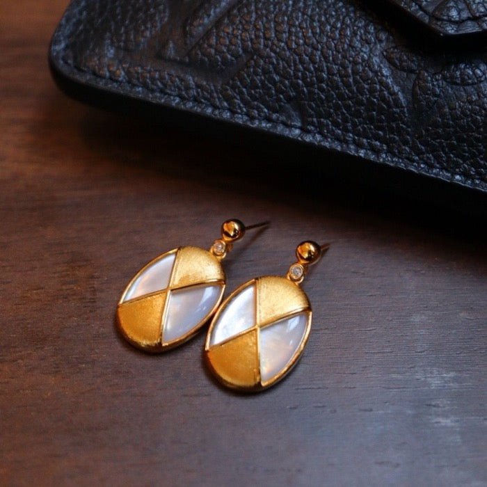 Vintage stijl parelmoer oorbellen