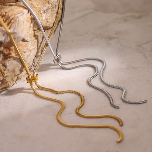 Minimalistische driehoekige botketting uittrekbare ketting