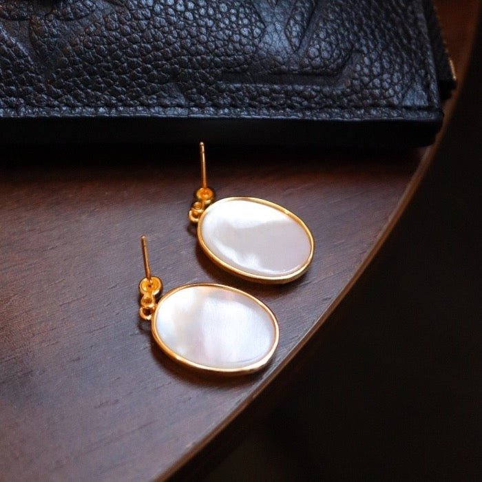 Vintage stijl parelmoer oorbellen