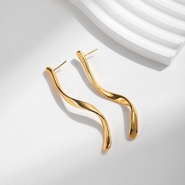 Minimalisme slanke gebogen Longline oorbellen