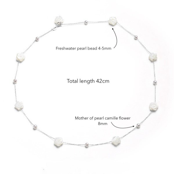 Parelmoer Rose Flower Star ketting