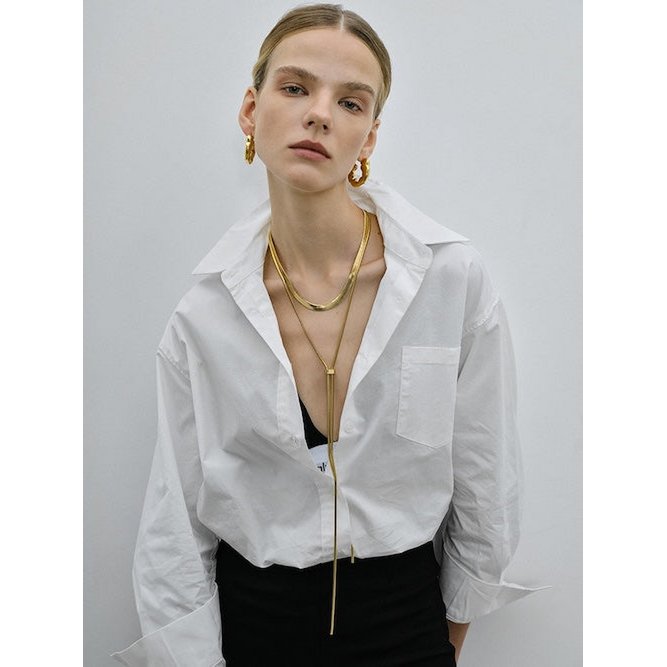 Minimalistische driehoekige botketting uittrekbare ketting