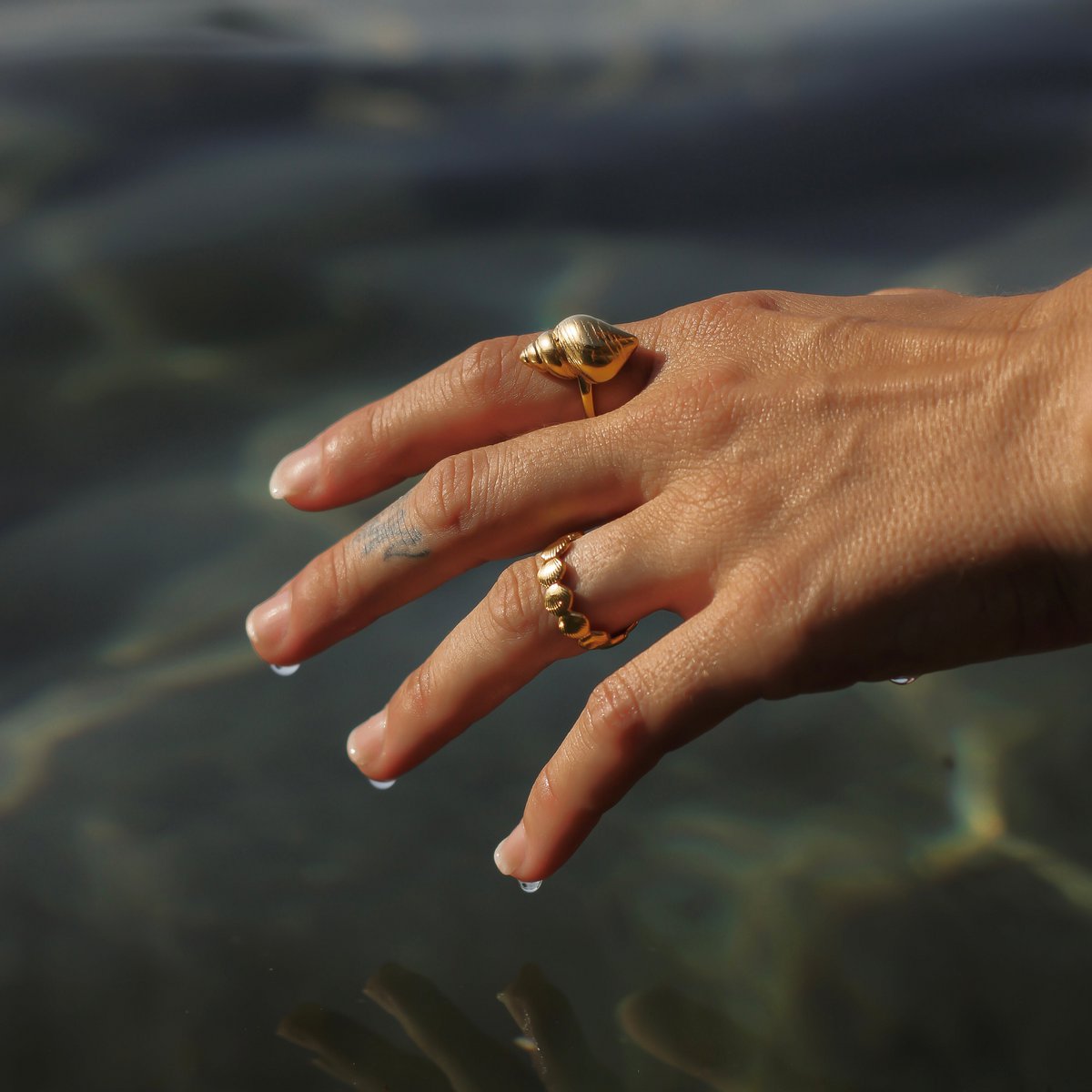 GOUDEN SCHELPENring