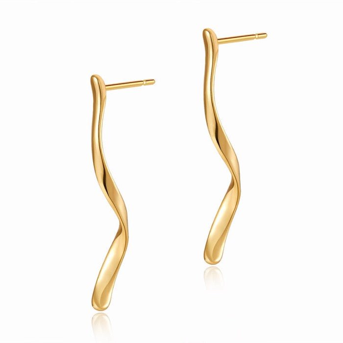 Minimalisme slanke gebogen Longline oorbellen