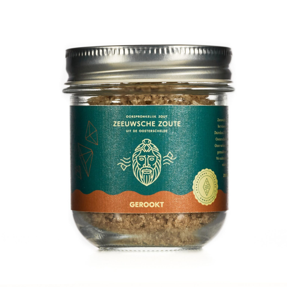 Zeeuwsche Zoute Duoset Puur/Gerookt - Twee Smaken in één - 200g - Authentieke Zeeuwse Smaak - Puur en Gerookt Zeezout