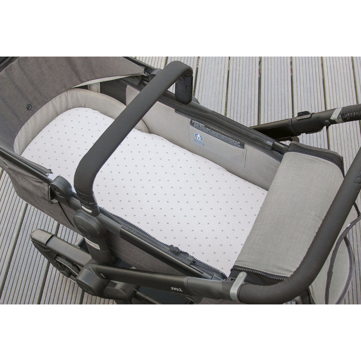 Hoeslakens voor wiegen, bijzetbedden en kinderwagens in twinpack, jersey, grijs