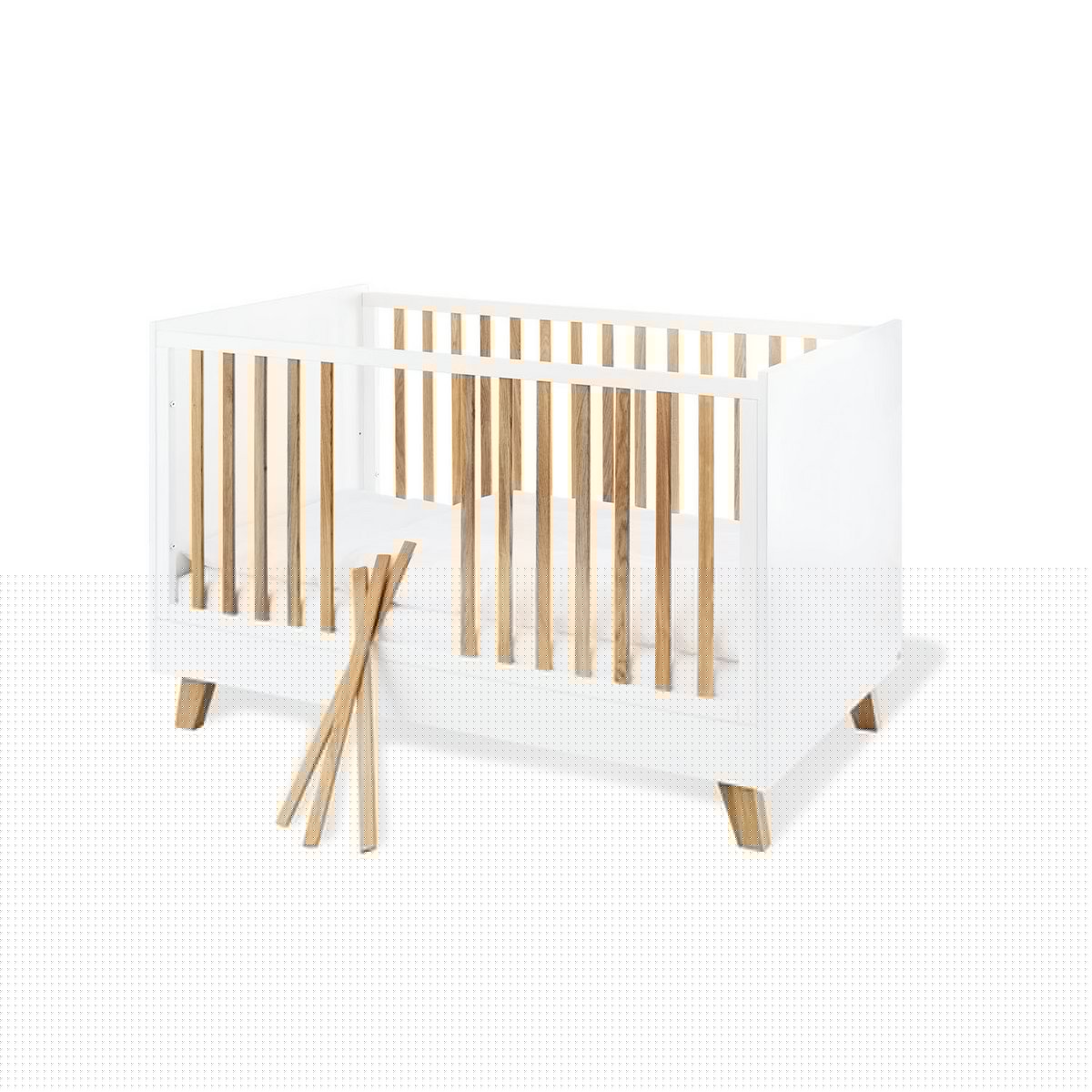 Kwekerij 'Pan' extra breed groot, incl. wandplank
4 delen: ledikant, extra brede commode, grote kledingkast, wandplank