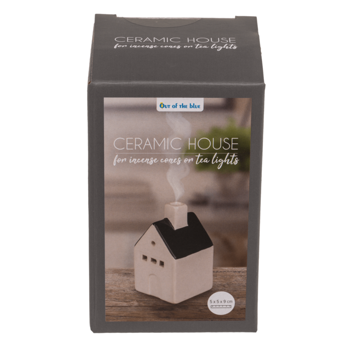 Keramieken huisje voor theelichtjes/wierookkegels