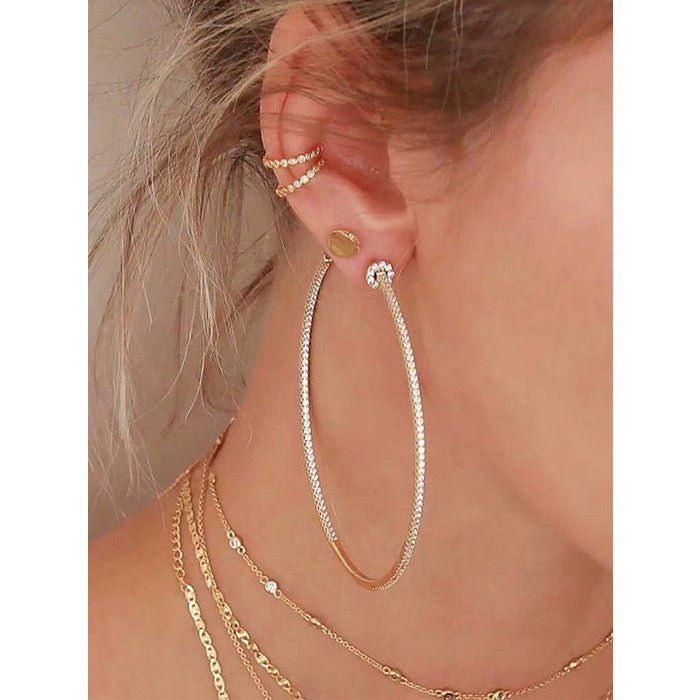 Oversized sprankelende hoepeloorbellen - 360 graden glamour