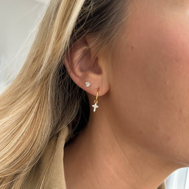 CREDERE oorbellen | Kruis | Zirkonia