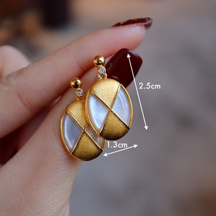 Vintage stijl parelmoer oorbellen