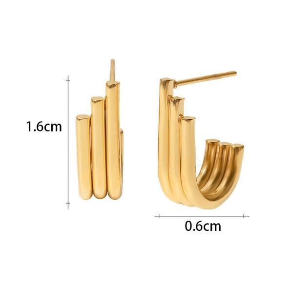 Minimalistische U-vorm gouden oorstekers