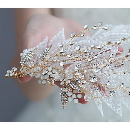 Lolita-stijl BOHO kanten bruidsveerachtige tiara's