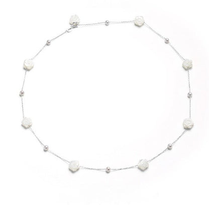 Parelmoer Rose Flower Star ketting