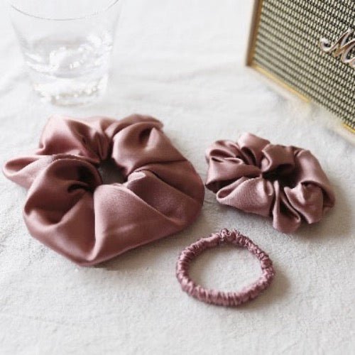 100% Zijden Scrunchie Set - 19 momme - Een set van 3