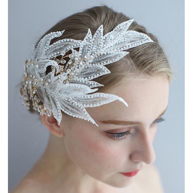 Lolita-stijl BOHO kanten bruidsveerachtige tiara's