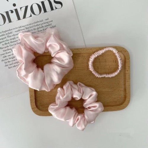 100% Zijden Scrunchie Set - 19 momme - Een set van 3