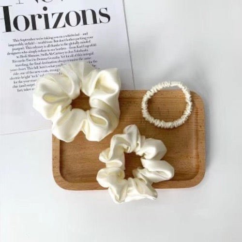 100% Zijden Scrunchie Set - 19 momme - Een set van 3