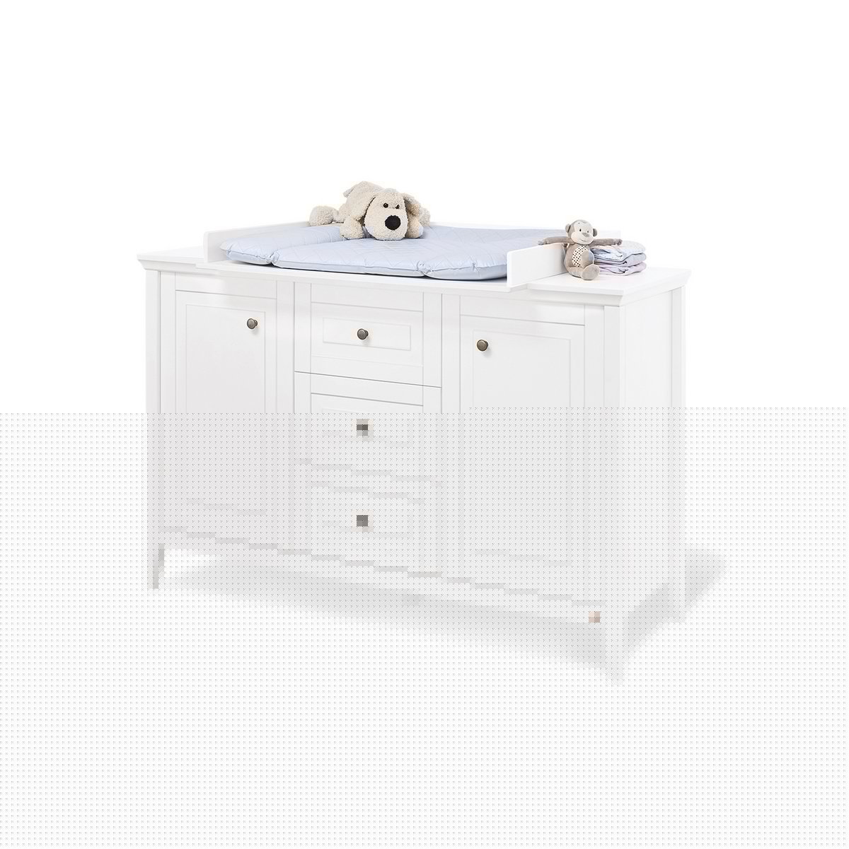 Kinderkamer 'Smilla' extra breed3 onderdelen: ledikantbed, extra breed commode, 2-deurs kledingkast