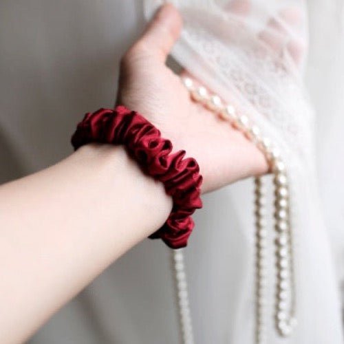 100% Zijden Scrunchie Set - 19 momme - Een set van 3