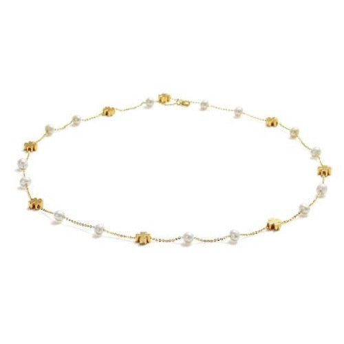 Baby's Breath Pearl Lucky Clover-ketting