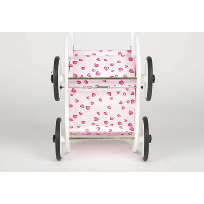 Poppenwagen 'Trixi', wit, 2 delig