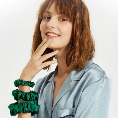 100% Zijden Scrunchie Set - 19 momme - Een set van 3